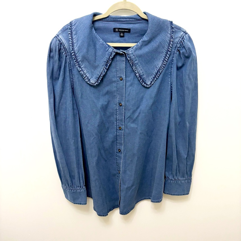 INC International Concepts Blue Button Down Shirt